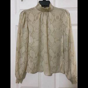 Mock Neck Animal Print Banana Republic Top